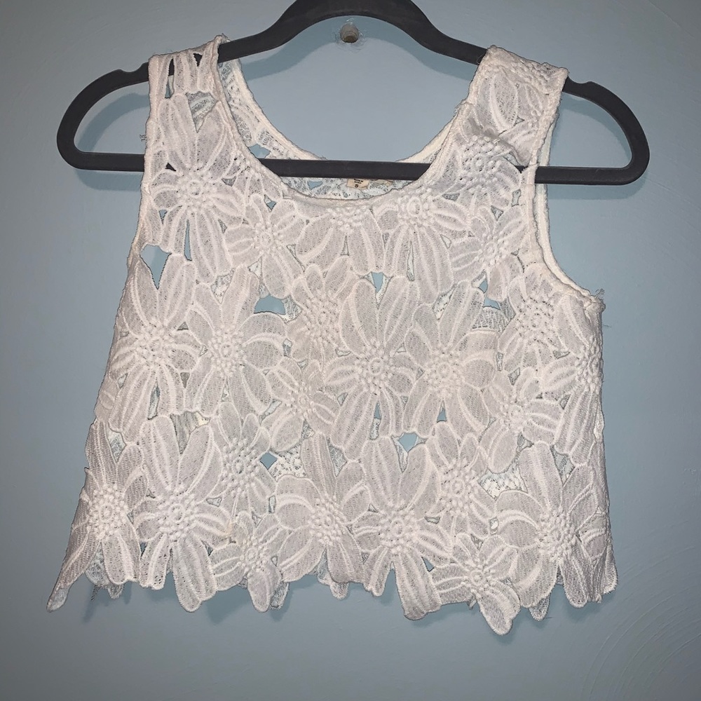 LA Hearts floral lace coverup top